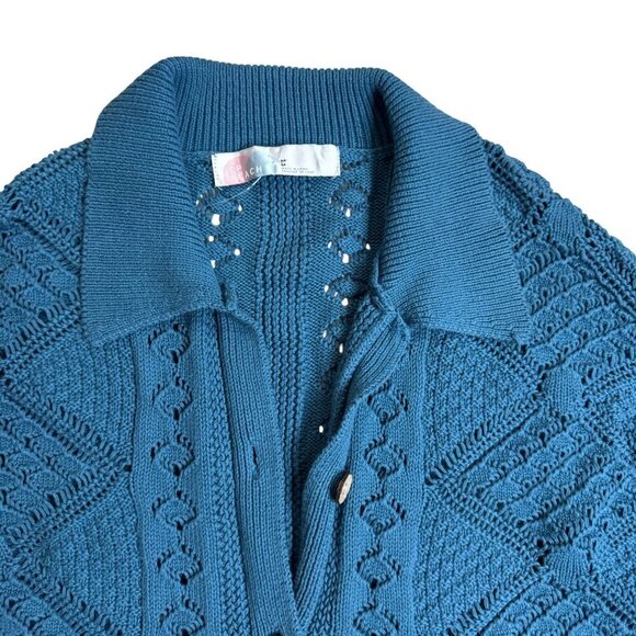 Free People Beach Med Get Away Fauxchet Cardi & Pant 2 Piece Set Peacock Plume - Picture 7 of 10